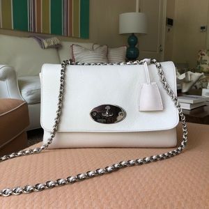 White Leather Mulberry Crossbody Purse